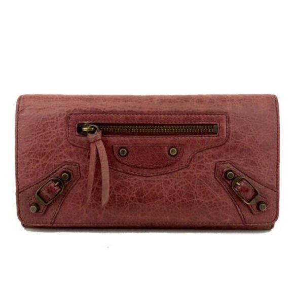 BALENCIAGA Classic Continental Leather Long Bifold Wallet Bordeaux/4BC1024 - Picture 1 of 1